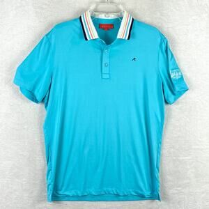 Redvanly Polo Shirt Mens M Blue Performance Preppy Stretch Resort Golf Tennis